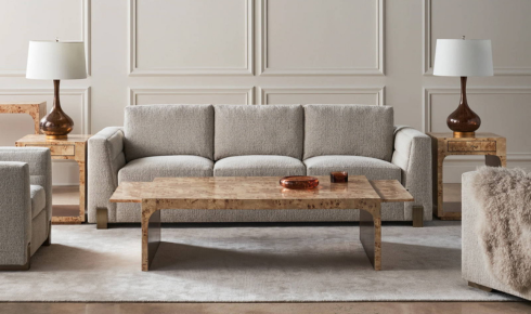 slightly larger than the sofa